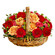 roses gerberas and carnations in a basket